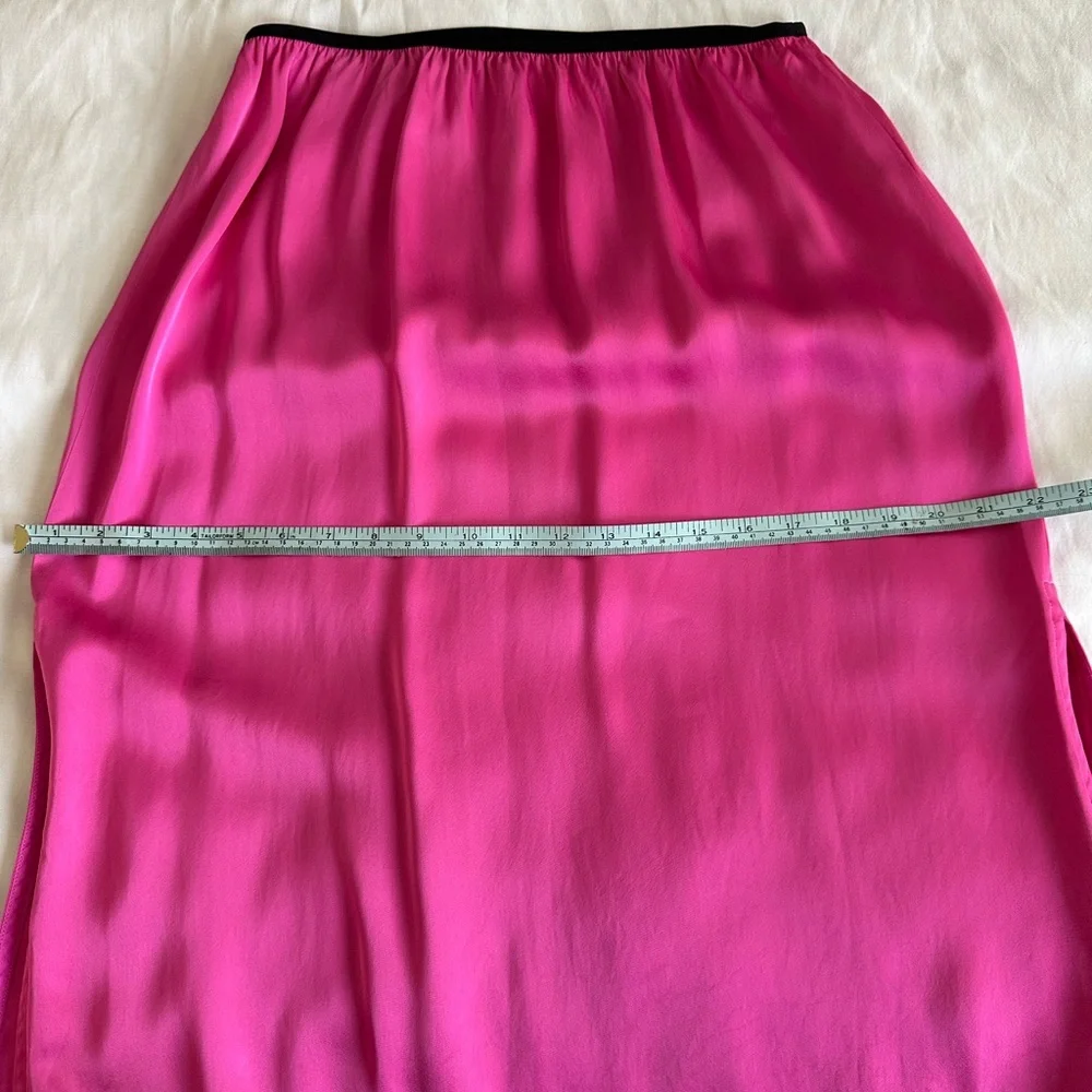 Helmut Lang Vibrant Pink Silk Side Slit Skirt - Picture 13 of 15